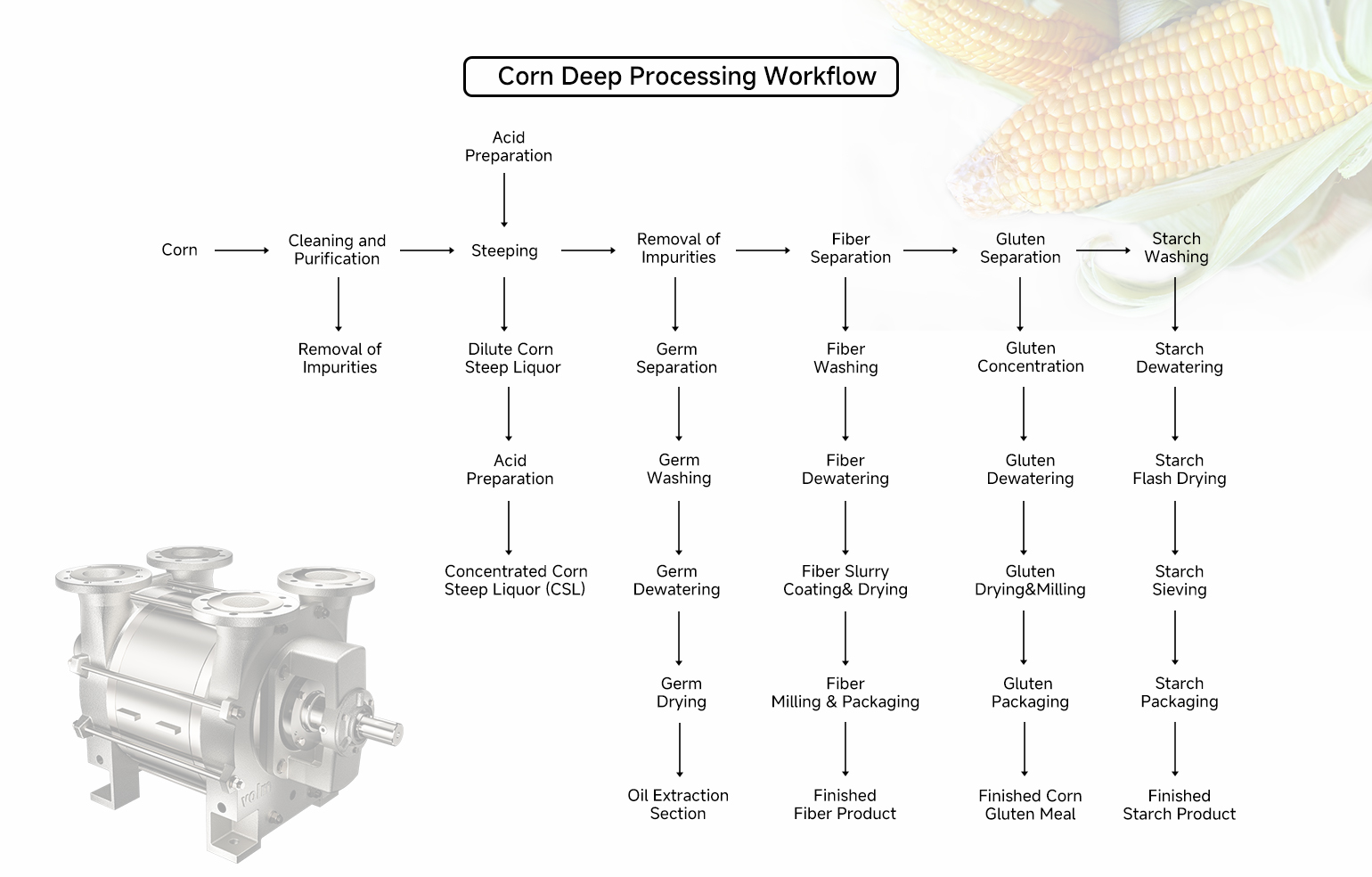 High energy consumption in corn processing? Protein denaturation issues? The solution lies in Vacuum Technology!